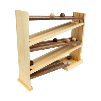 Wooden ball roller racetrack – safe marble - free version, Amish - made - The Nurturing Nook