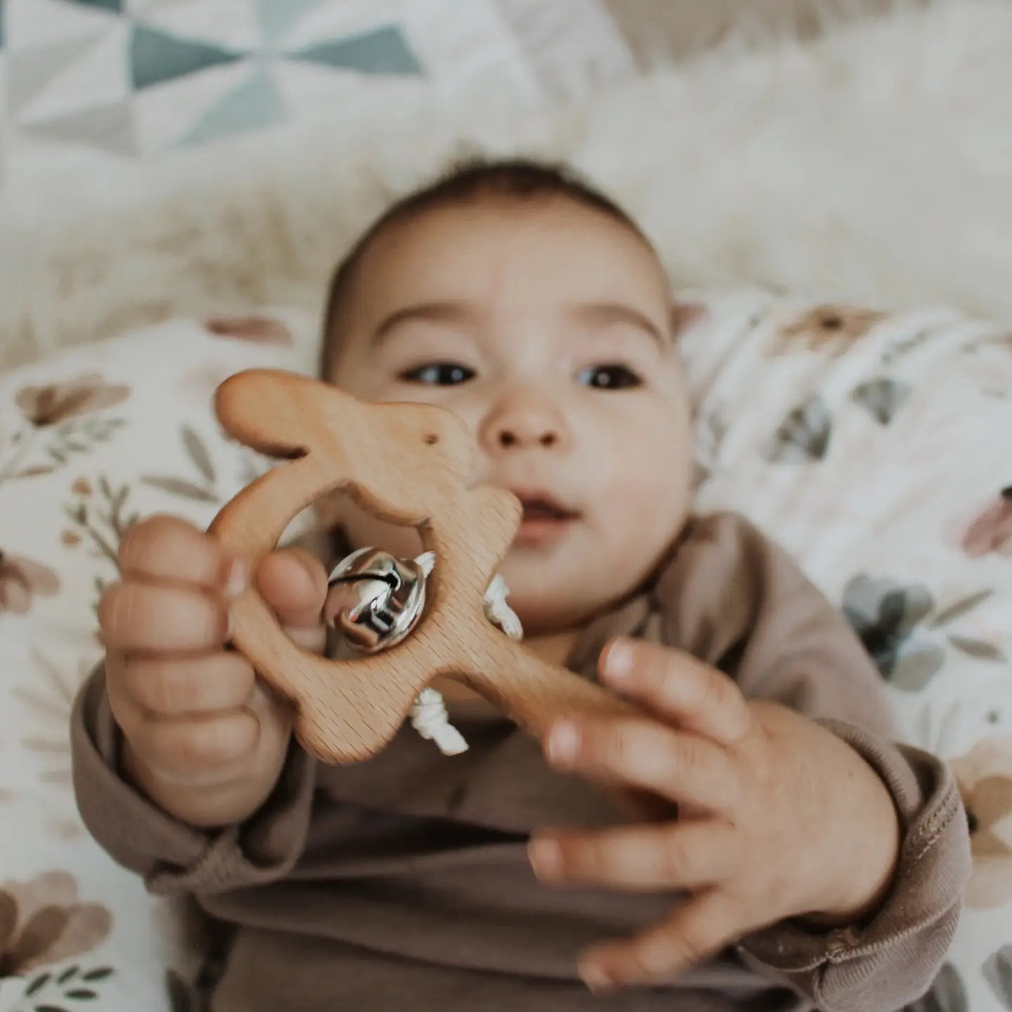 Wooden Bunny Rattle - The Nurturing Nook