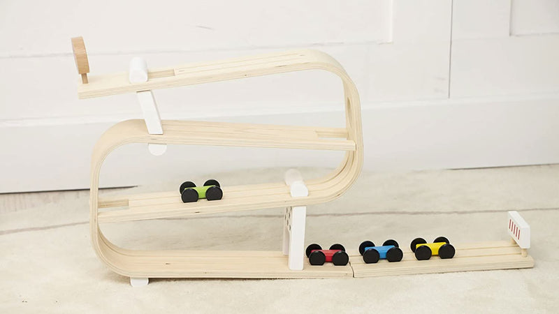 Wooden car ramp race set