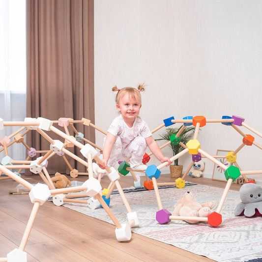 Wooden climbing dome - rainbow and neutral available - The Nurturing Nook