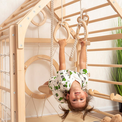 Wooden climbing playhouse – indoor climber & play space - The Nurturing Nook