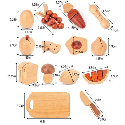 Wooden play food sets for kids kitchen - The Nurturing Nook